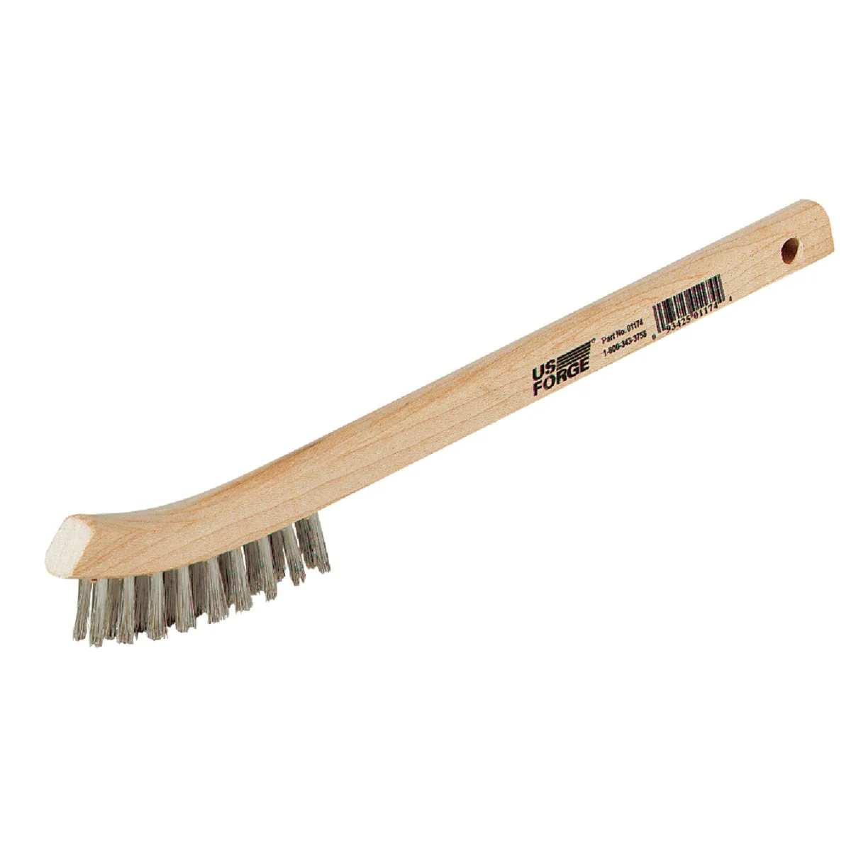 Recyclable Forney 7-3 4 In. Curved Wood Handle Wire Brush with Stainless Steel Bristles Modern