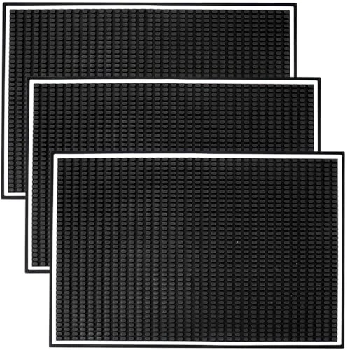 Authentic 3 Pack Bar Mat for Countertop 18 x 12 Inch Rubber Non Spill Mat for Bartending Dish Drying Mat Coffee Bar Mat Home Bars Accessories 2 Count Proven