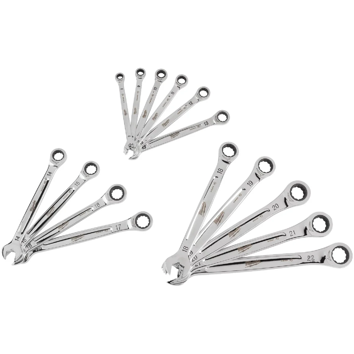 Fine Milwaukee Metric 12-Point Ratcheting Combination Wrench Set 15-Piece Consistent