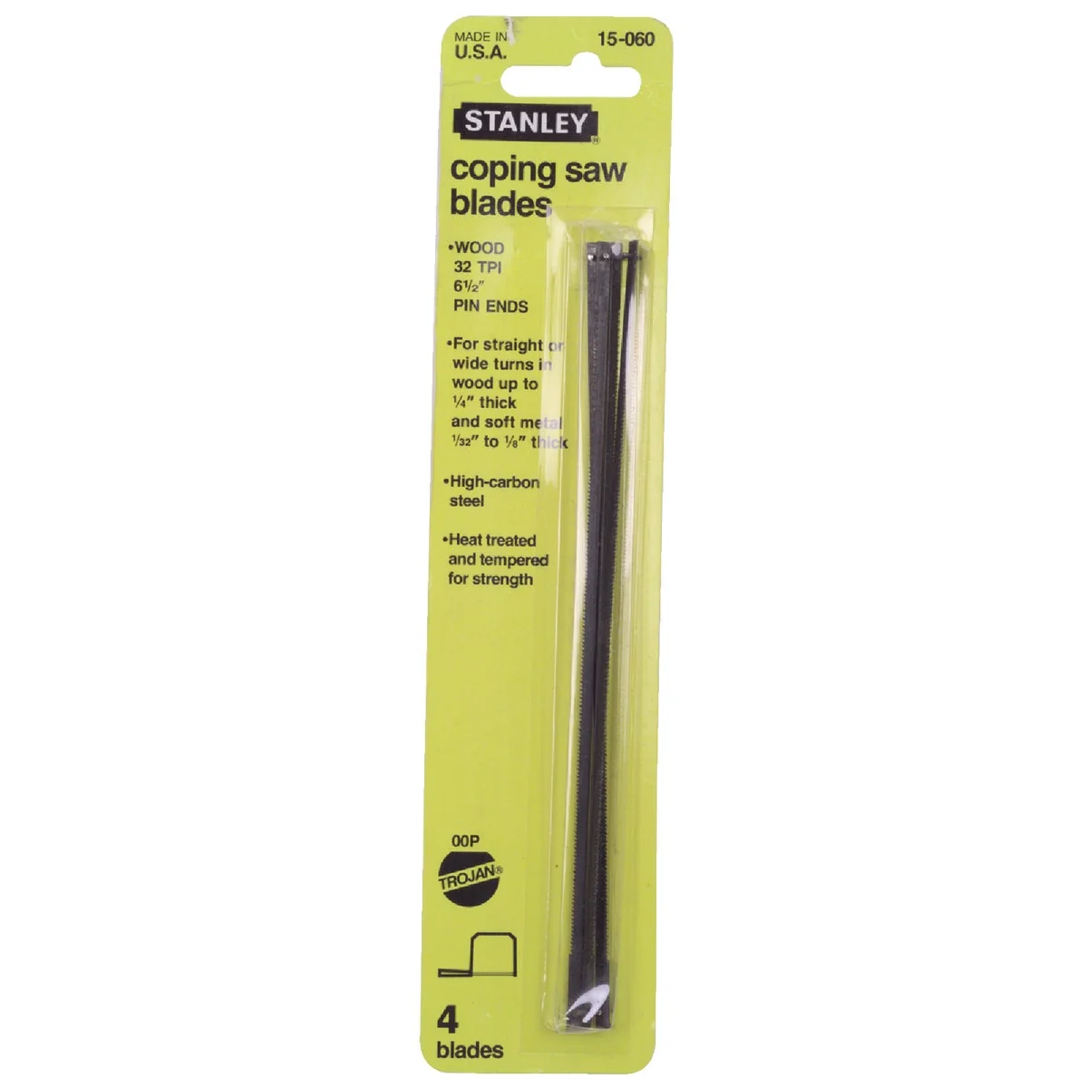 Clean Stanley 6-1 2 In. 15 TPI Coping Saw Blade 4-Pack High-Grade