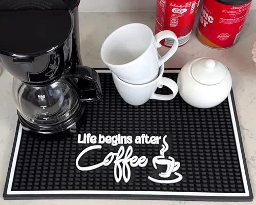 High-End Life Begins After Coffee Silicone Bar Mat 18×12 in Carefully Designed
