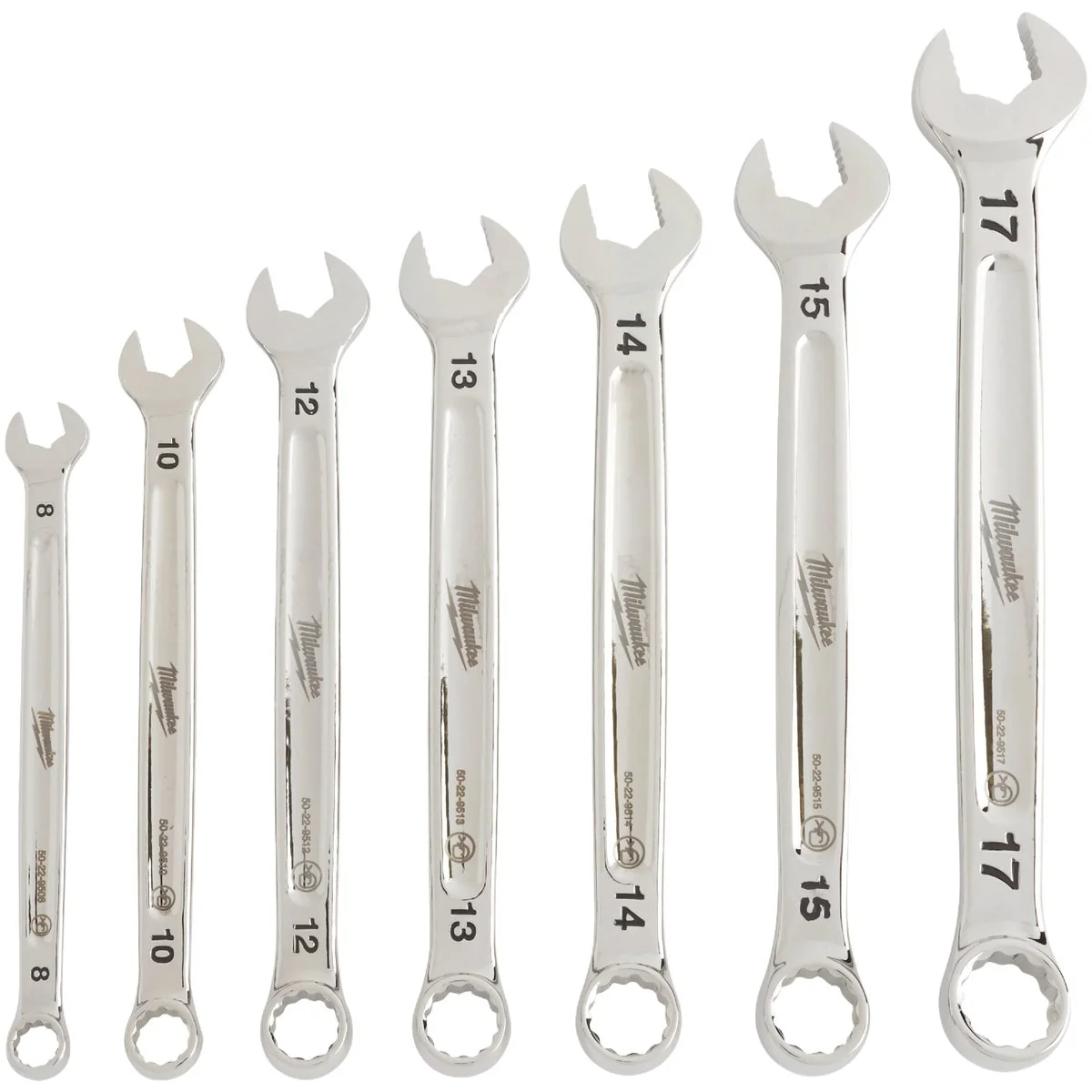 Solid Milwaukee Metric 12-Point Combination Wrench Set 7-Piece Reusable
