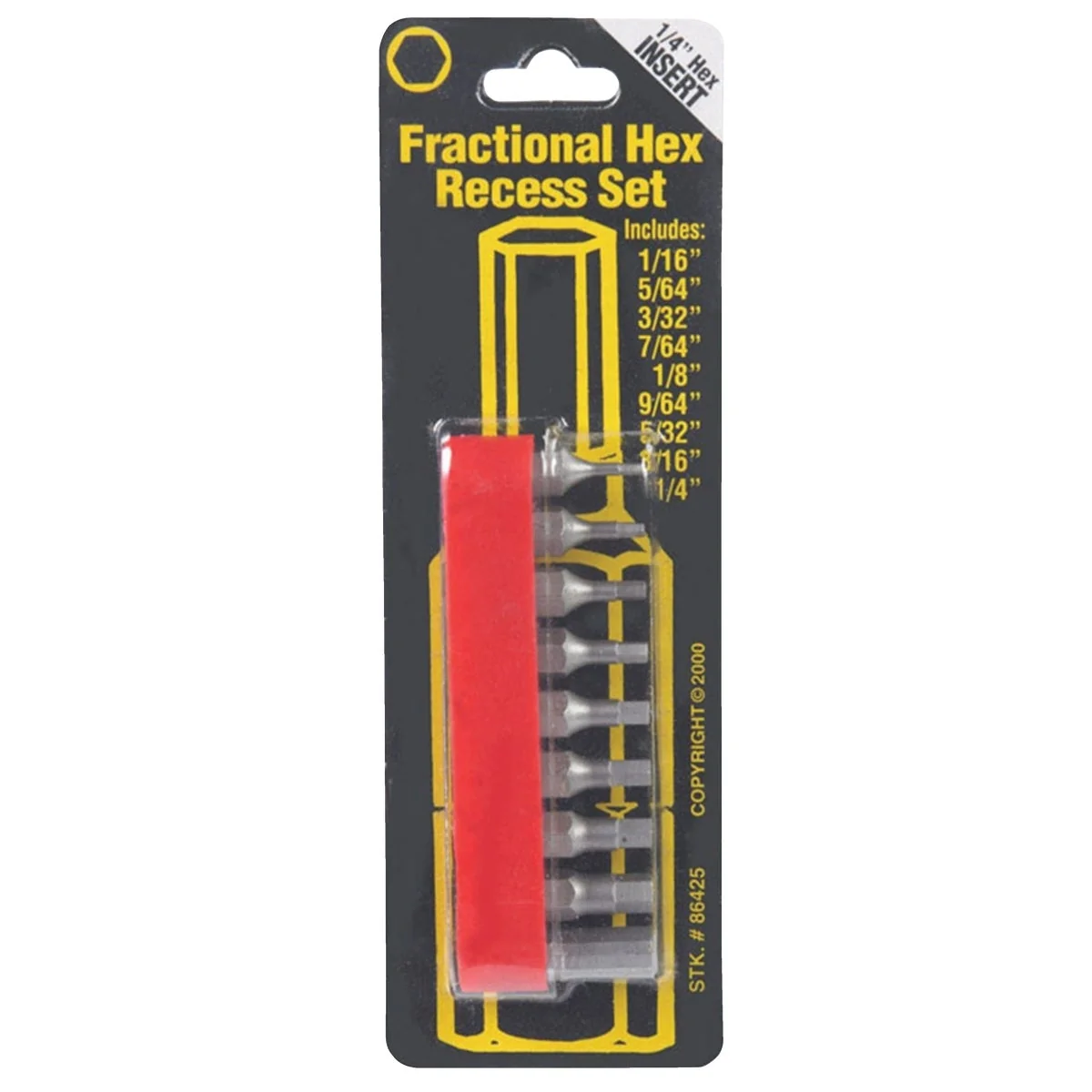 Verified Way Tools 9-Piece Hex Fractional Insert Screwdriver Bit Set High-End