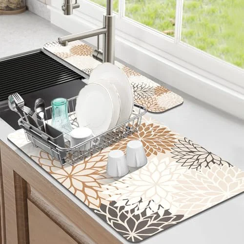 Optimized 2PCS 16 x 24 Dish Drying Mat 24 x 5.5 Sink Splash Guard Sustainable