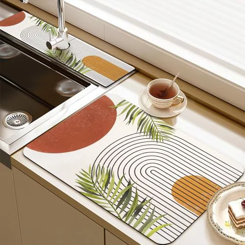 Powerful 19.5 x 12 Dish Drying Mat 24 x 5.5 Sink Splash Guard Certified