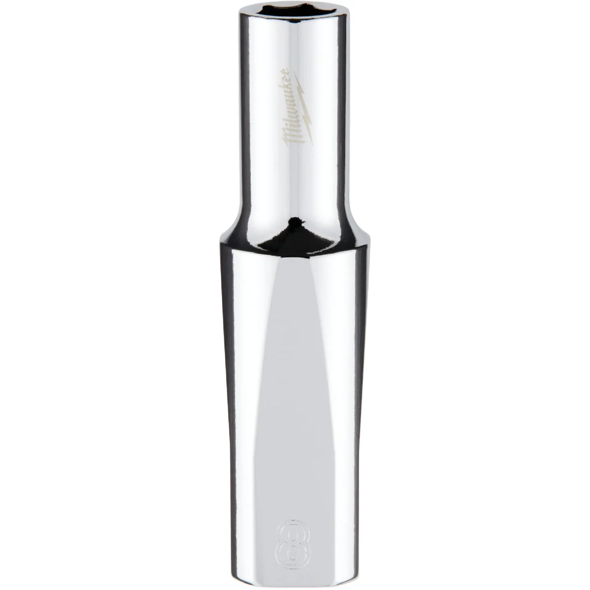 Premium Milwaukee 3 8 In. Drive 8 mm 6-Point Deep Metric Socket with FOUR FLAT Sides Optimized