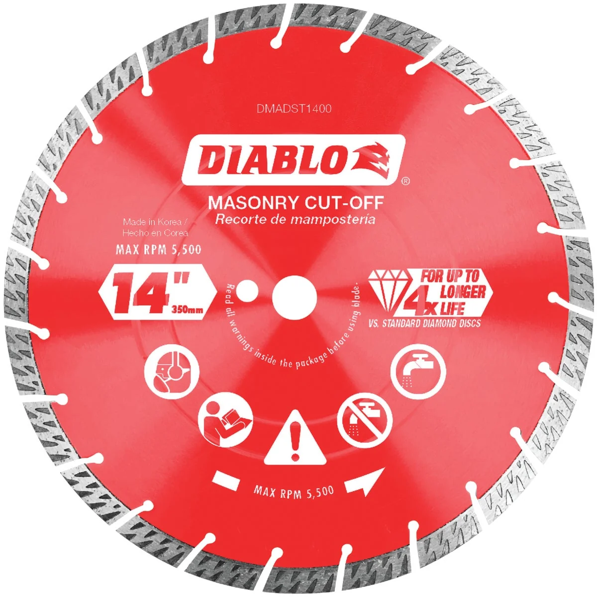 Smart Diablo 14 In. Segmented Turbo Rim Dry Wet Diamond Blade Crafted