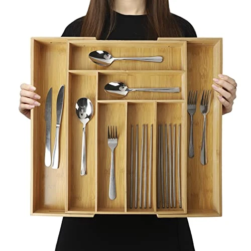 Dependable Expandable Bamboo Drawer Organizer for Kitchen Reliable