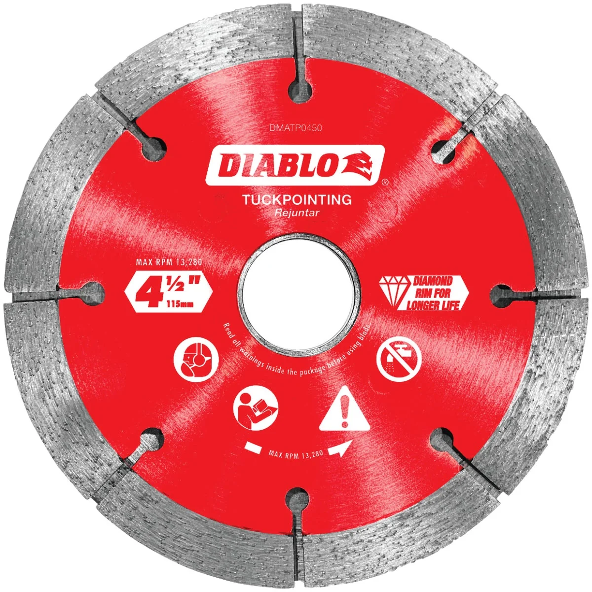 Detailed Diablo 4-1 2 In. Tuck Point Rim Dry Wet Diamond Blade Genuine