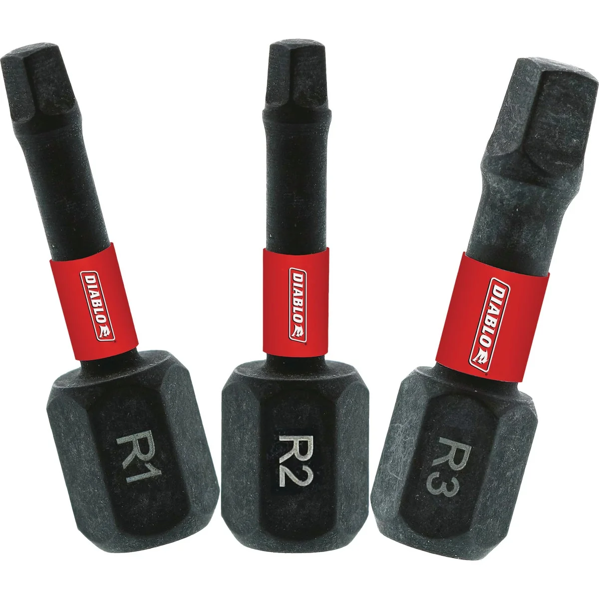 Official Diablo 3-Piece Square 1 In. Impact Screwdriver Bit Set Reusable