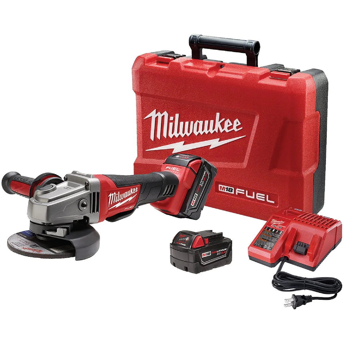 Premium Material Milwaukee M18 FUEL 18-Volt Lithium-Ion 4-1 2 In – 5 In. Brushless Cordless Angle Grinder Kit with Paddle Switch No-Lock Elegant