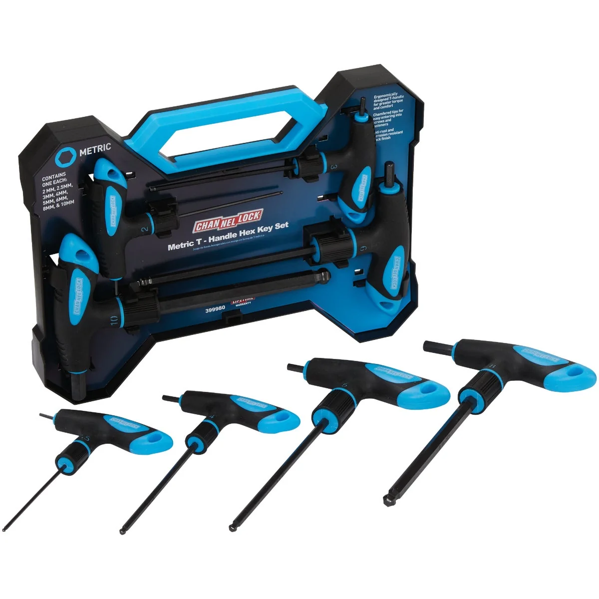 Optimized Channellock Metric T-Handle Ball-End Hex Key Set 8-Piece Trendy