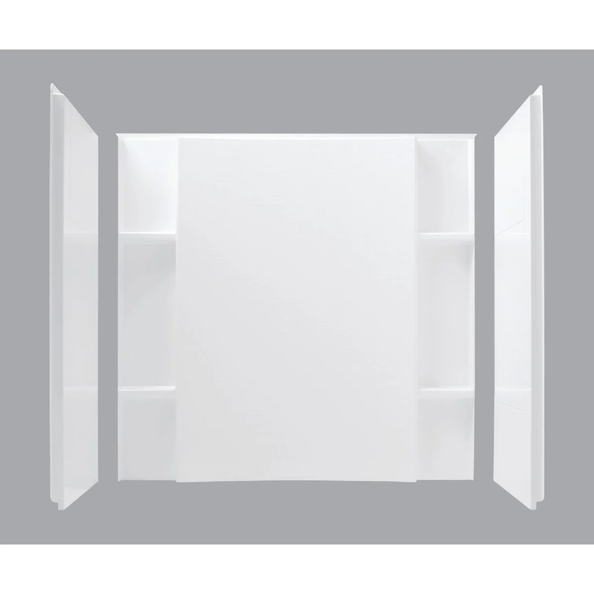 Refined Sterling 3-Piece 60 In. W. x 74-1 2 In. H. x 36 In. D. White Shower Wall Set Relaxed