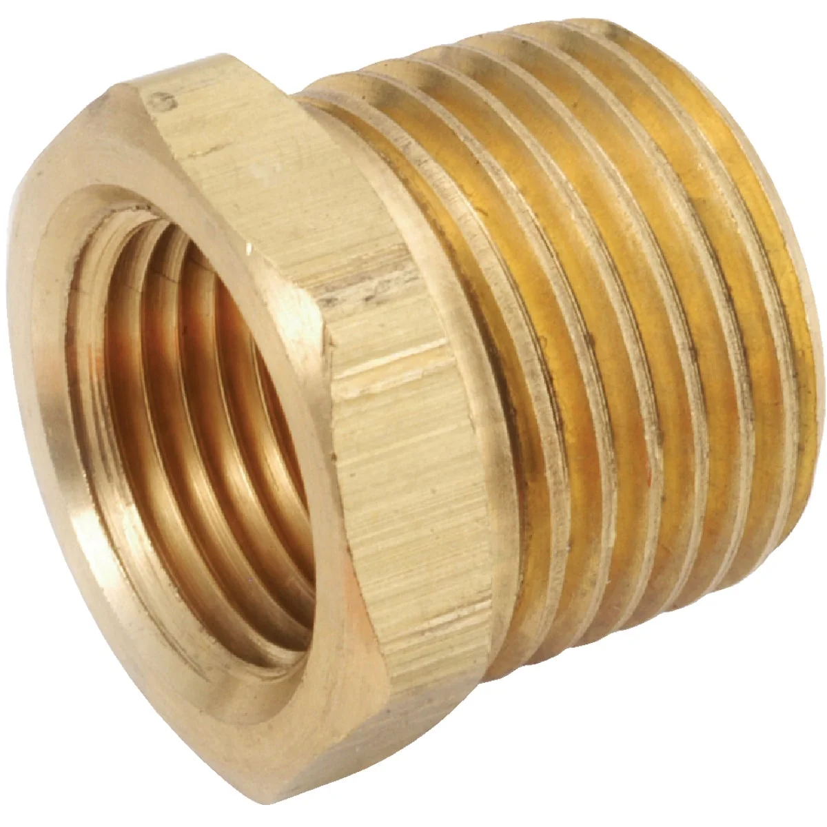 Casual Anderson Metals 1 2 In. MPT x 1 4 In. FPT Yellow Brass Hex Reducing Bushing Recyclable