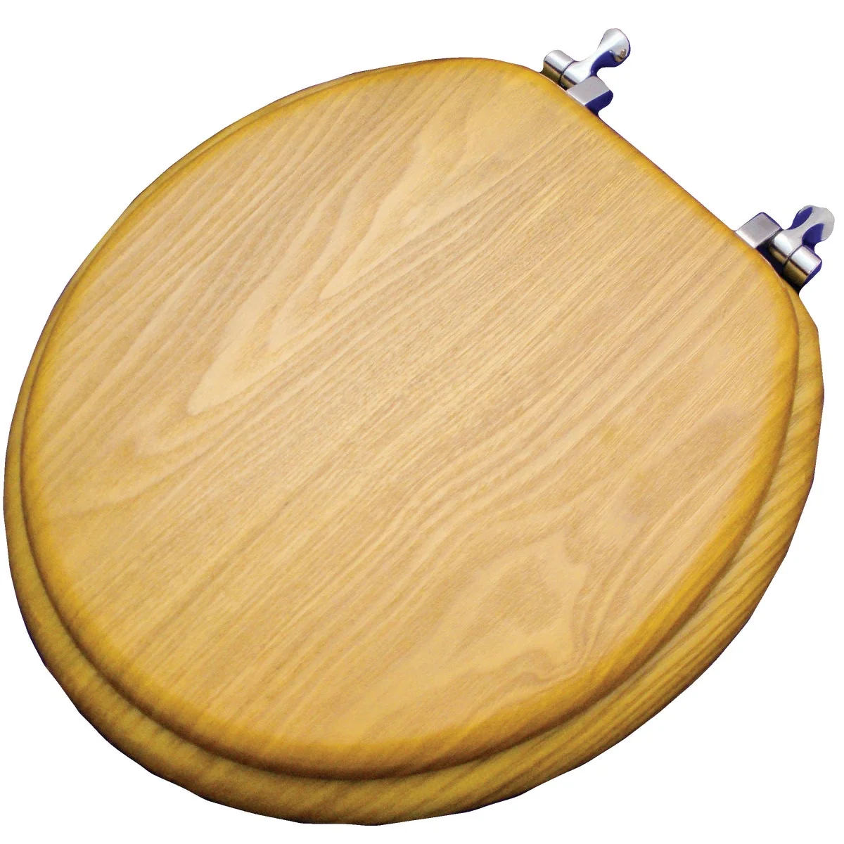 Versatile Home Impressions Round Closed Front Oak Veneer Toilet Seat Crafted