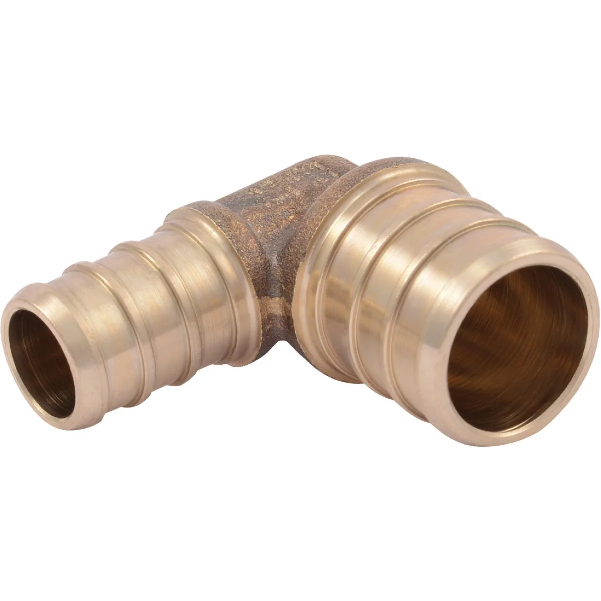 Exclusive SharkBite 1 2 In. x 3 4 In. Barb 90 Deg. Brass Reducing PEX Elbow 1 4 Bend Original