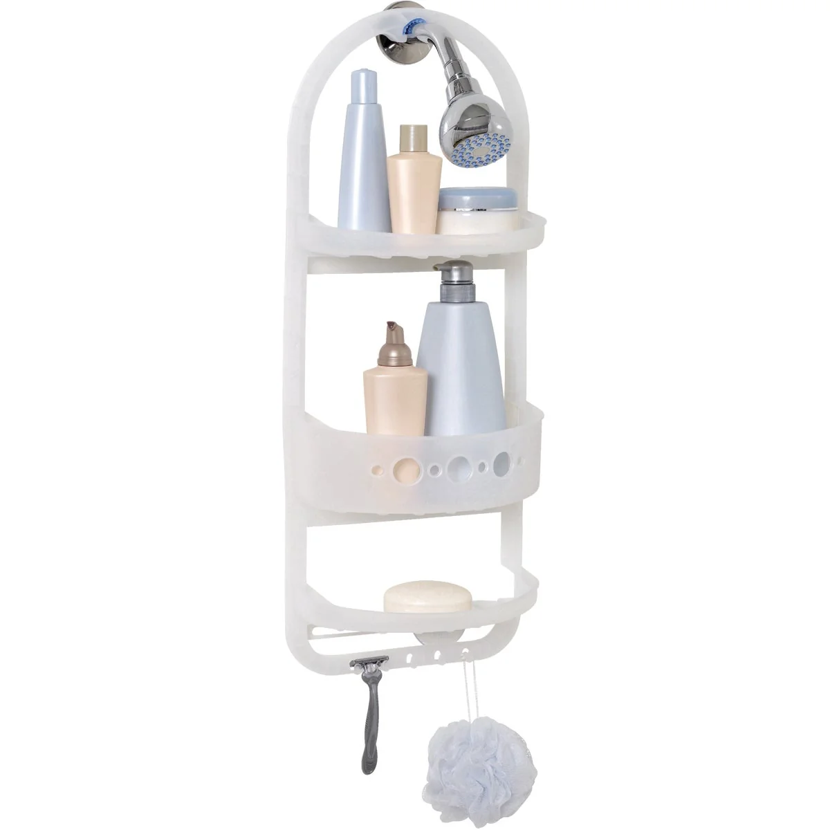 Soft Zenith Zenna Home Plastic 10-1 4 In. x 26-1 4 In. Shower Caddy Elegant