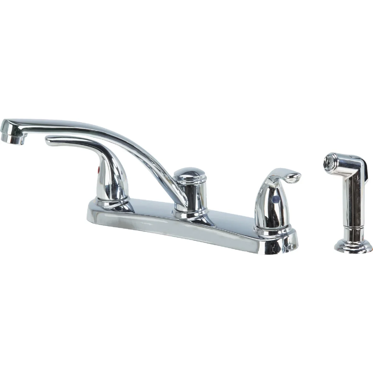 Versatile Home Impressions Dual Handle Metal Lever Kitchen Faucet with Side Spray Chrome Safe