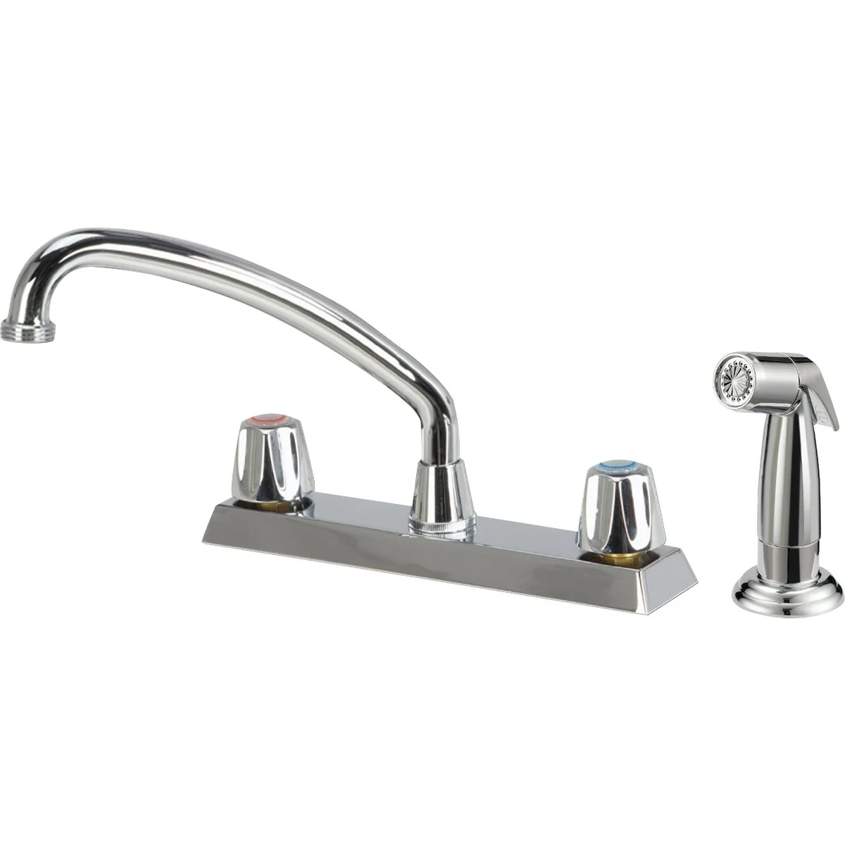 Breathable Home Impressions Dual Handle Metal Knob Kitchen Faucet with Side Spray Chrome Top-Quality