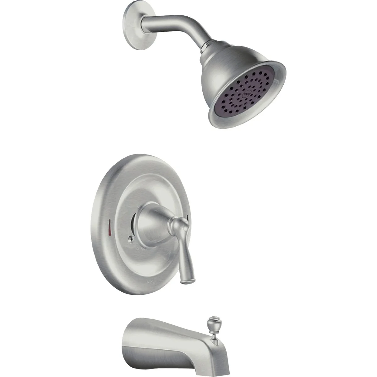 Detailed Moen Brushed Nickel 1-Handle Lever Tub and Shower Faucet Enhanced
