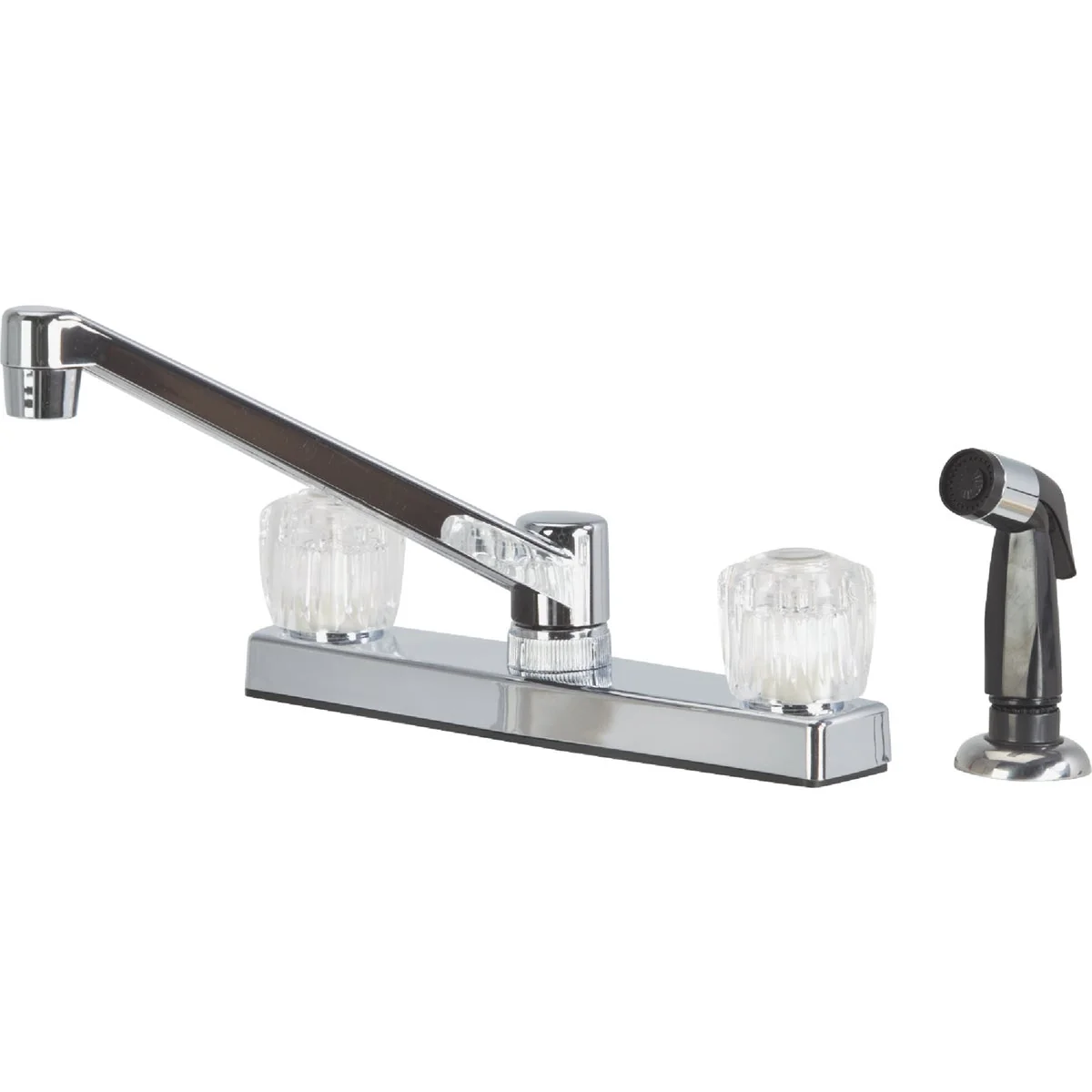 Recyclable Home Impressions Dual Handle Nonmetallic Knob Kitchen Faucet with Side Spray Chrome Outstanding