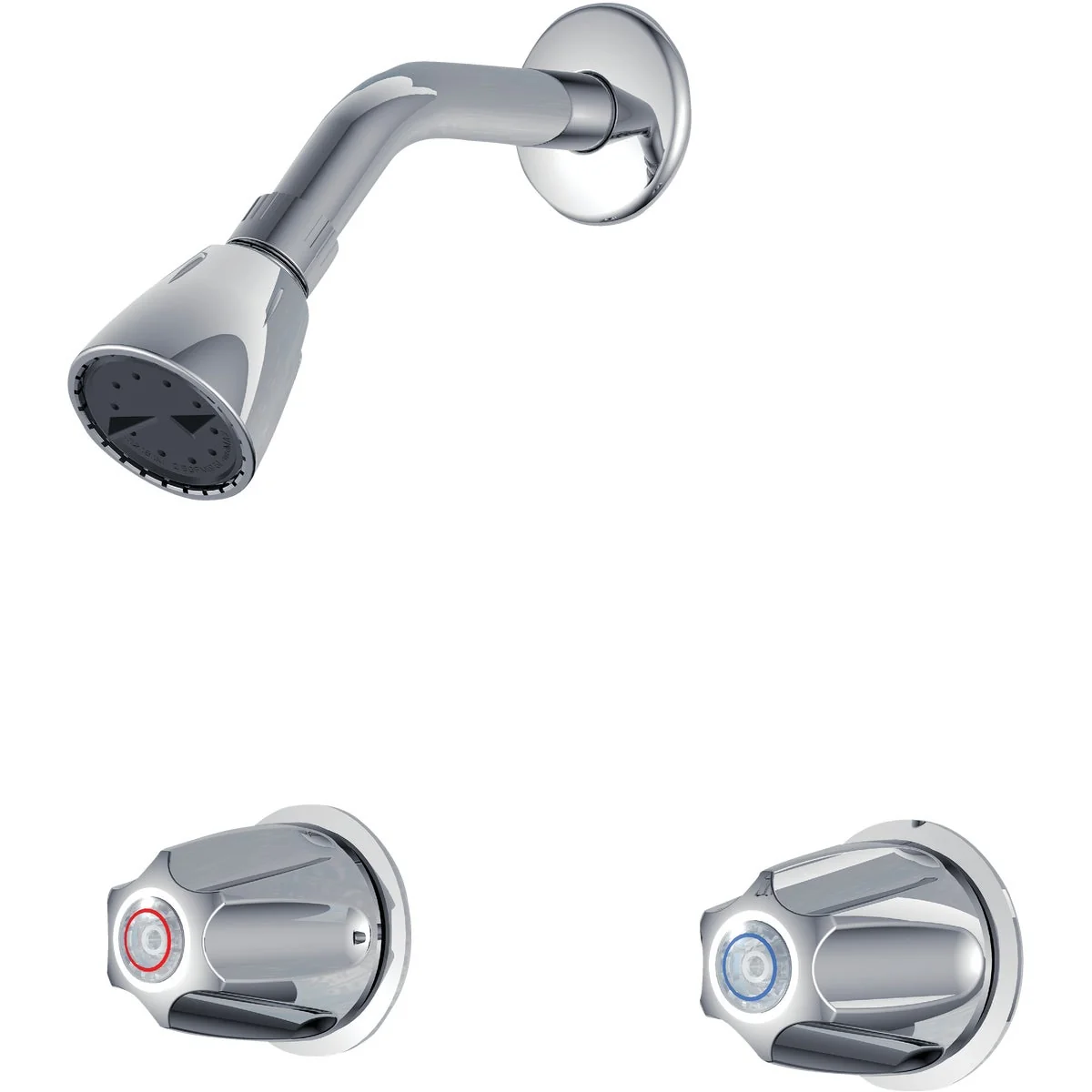 Lightweight Home Impressions Chrome 2 Metal Handle Compression Shower Faucet Original