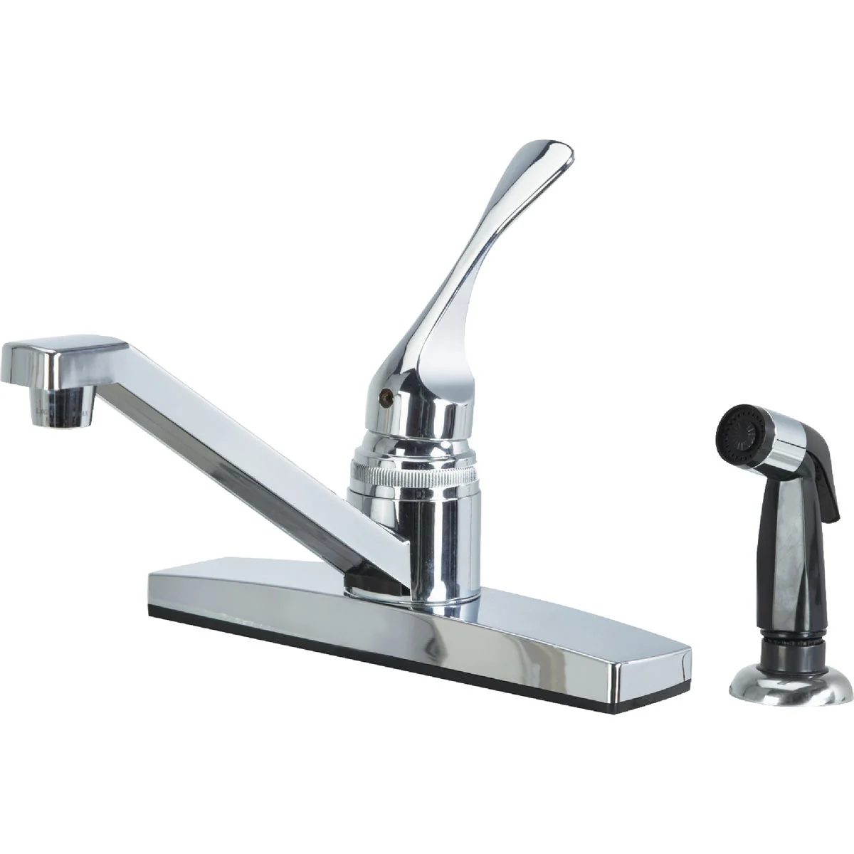 Fashionable Home Impressions Single Handle Lever Nonmetalic Kitchen Faucet with Black Spray Chrome Authentic