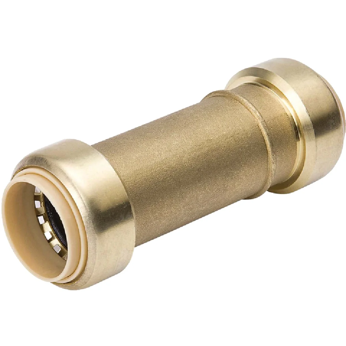 Flexible ProLine 1 In. x 1 In. Brass Push Fit Repair Coupling Relaxed