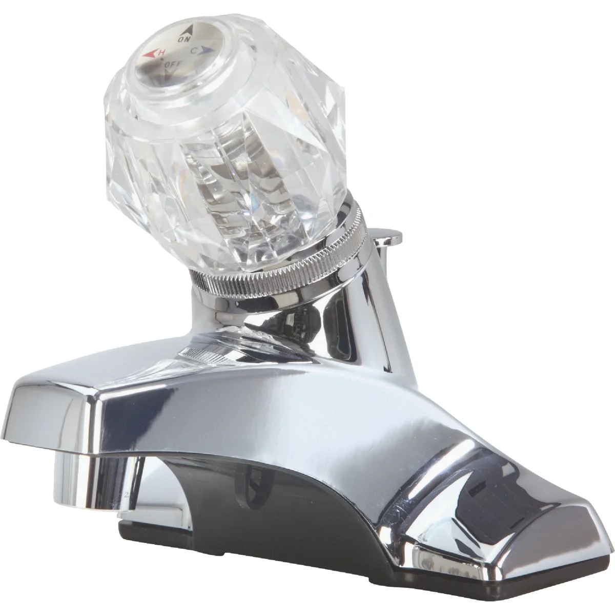Reusable Home Impressions Chrome 1-Handle Knob 4 In. Centerset Non-Metallic Bathroom Faucet with Pop-Up Next-Generation