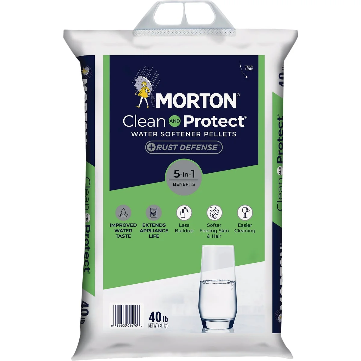 Modern Morton Clean and Protect Plus Rust Defense 40 Lb. Water Softener Salt Pellets Healthy