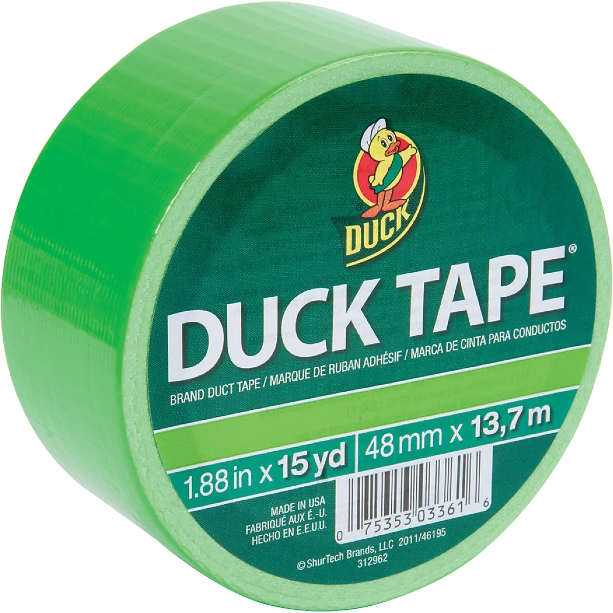 Advanced Duck Tape 1.88 In. x 15 Yd. Colored Duct Tape Neon Lime Healthy