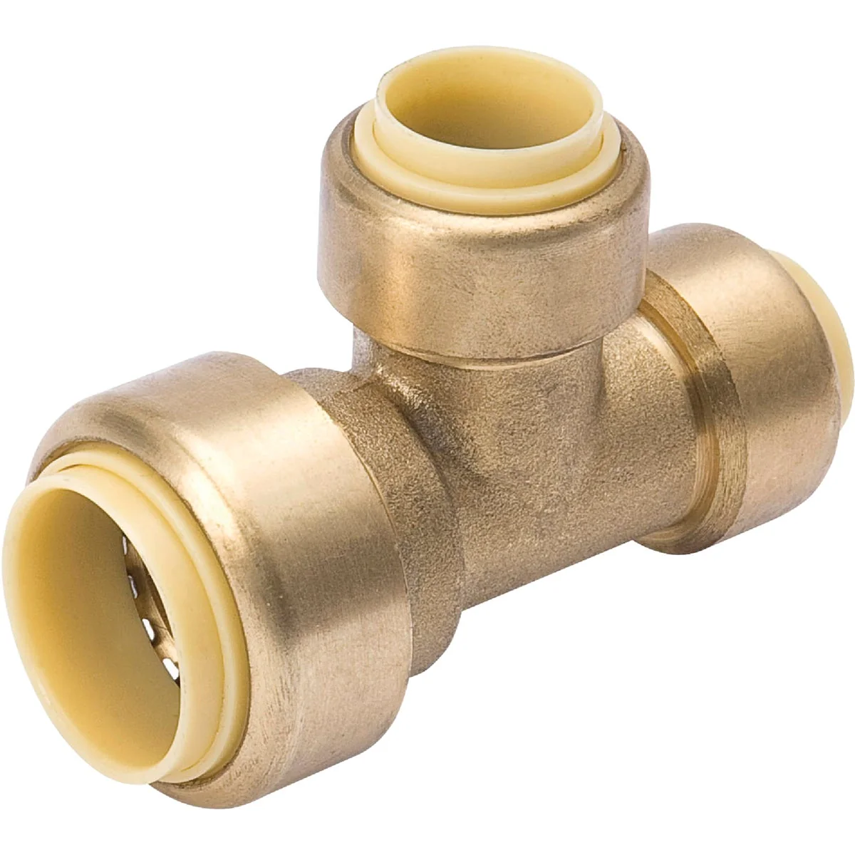 Elegant ProLine 3 4 In. x 1 2 In. x 1 2 In. Push Fit Brass Tee Verified