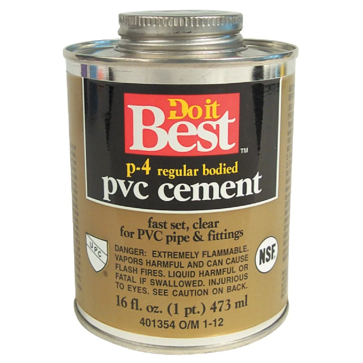 Excellent Do it 16 Oz. Regular Bodied Clear PVC Cement Genuine