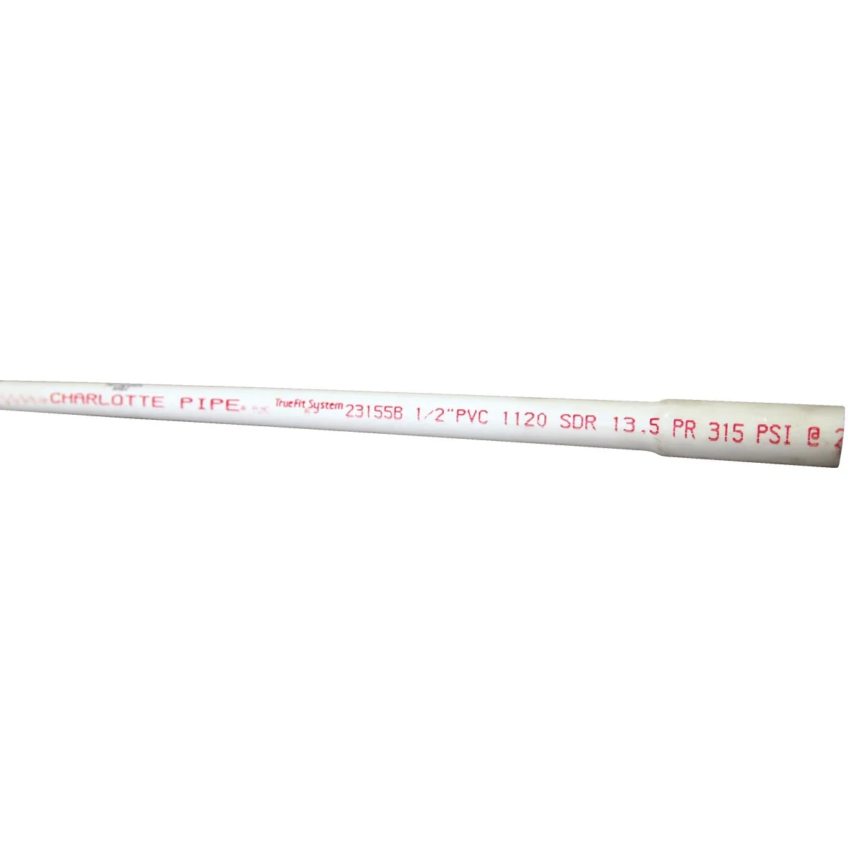 Elite Charlotte Pipe 1 2 In. x 20 Ft. Cold Water PVC Pressure Pipe SDR 13 Belled End Contemporary