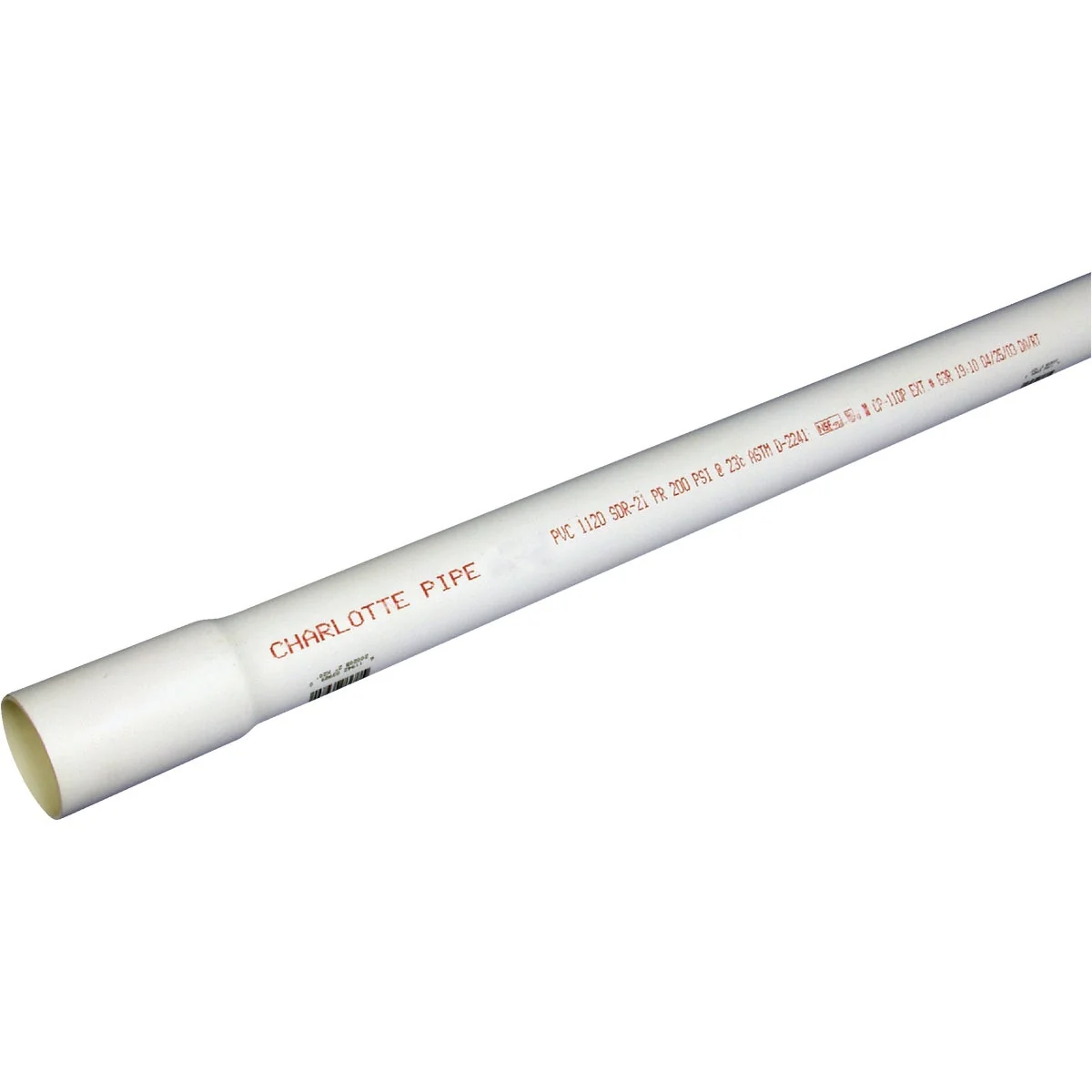 Eco-Friendly Charlotte Pipe 1 In. x 20 Ft. Cold Water PVC Pressure Pipe SDR 21 Belled End Sophisticated