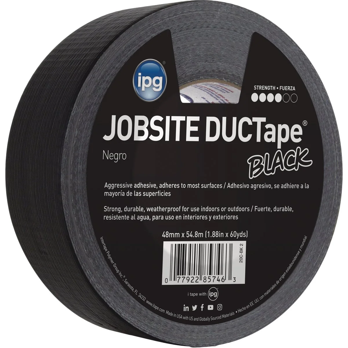 Superior Intertape DUCTape 1.88 In. x 60 Yd. General Purpose Duct Tape Black High-Performance