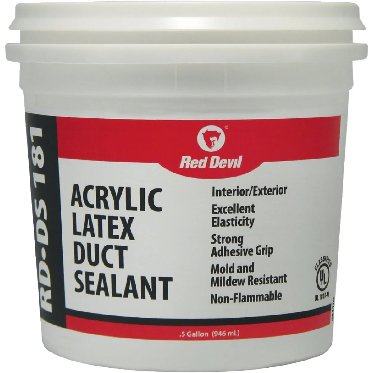 Minimalist Red Devil RD-DS 181 0.5 Gal. Acrylic Latex Duct Sealant Gray Pure