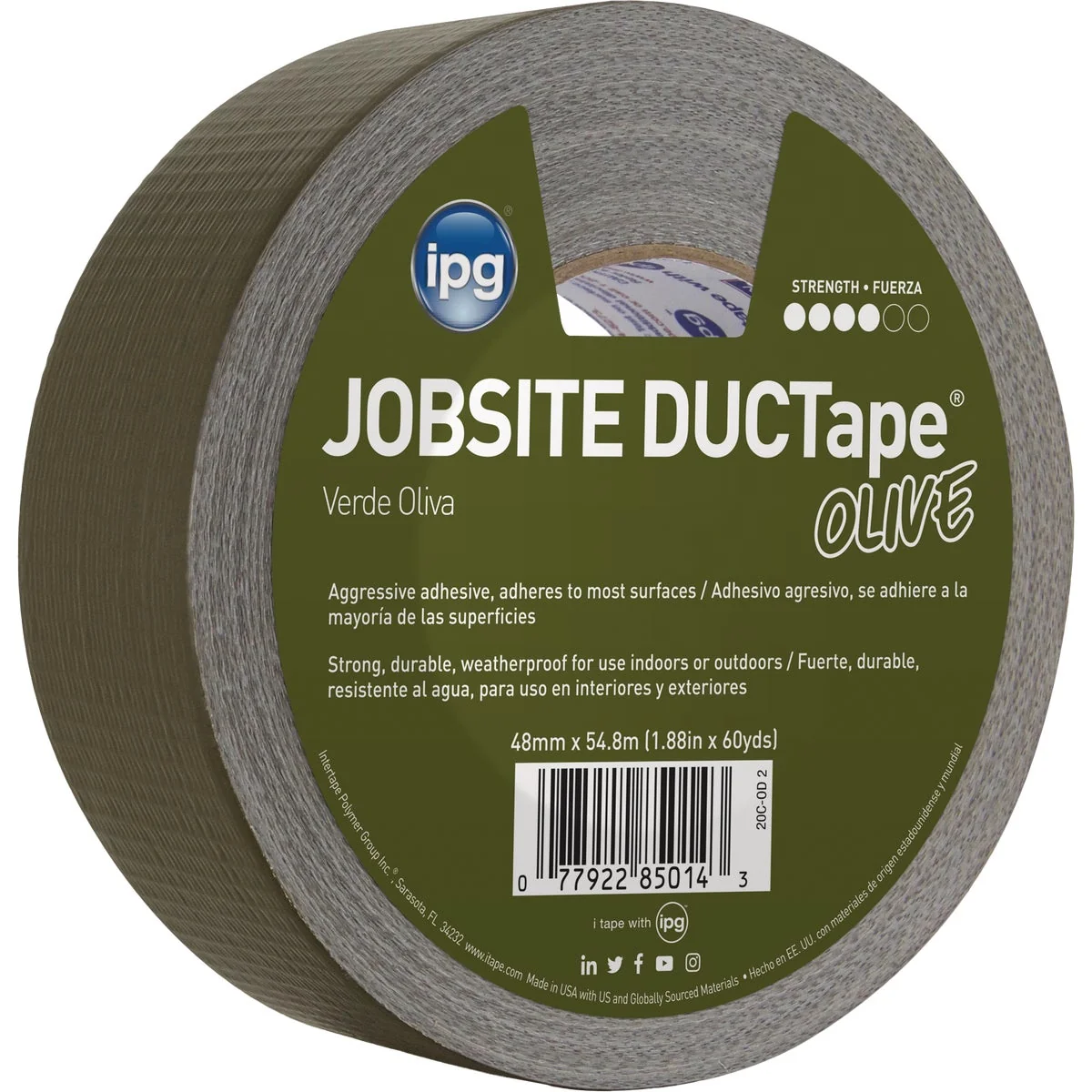 Certified Intertape DUCTape 1.88 In. x 60 Yd. General Purpose Duct Tape Olive Convenient