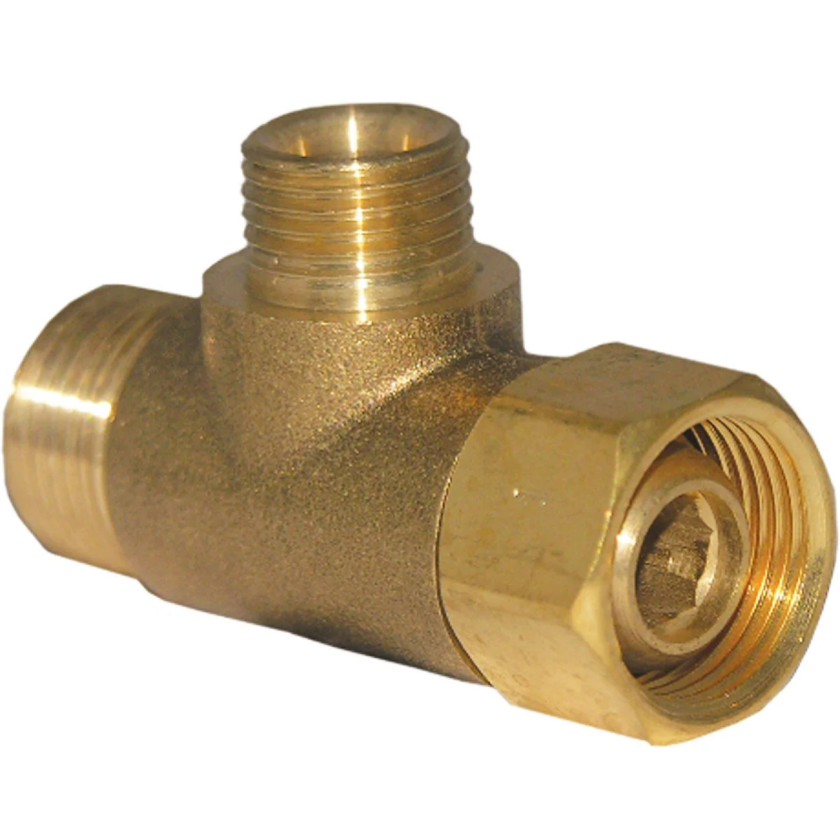 Dependable Lasco 3 8 In. FC Inlet x 3 8 In.C Outlet x 1 4 In.C Outlet Brass Extender Tee Contemporary