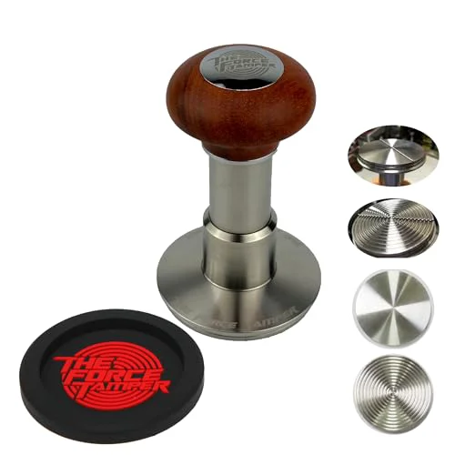 Convenient 58.35mm Duo Dis Set Reddish Brown Wooden Jellyfish Handle Coffee Tamper Organic