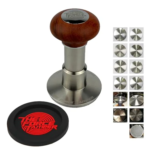 Original Design 58.50mm Full Set Reddish Brown Wooden Jellyfish Handle Coffee Tamper Clean