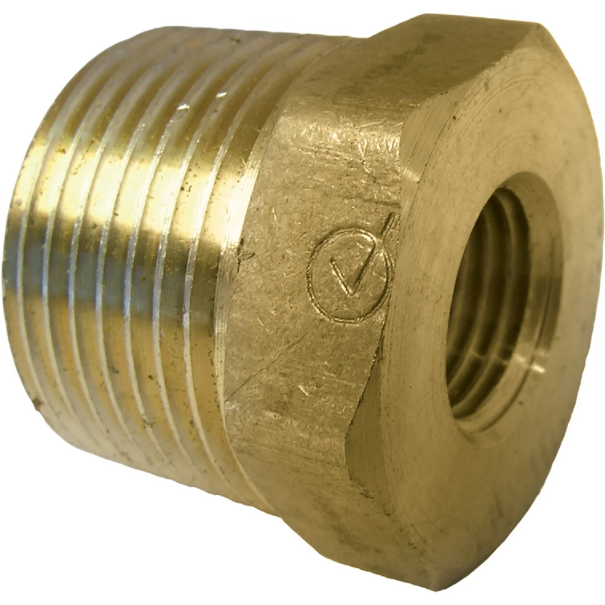 Flexible Lasco 3 4 In. MPT x 1 4 In. FPT Brass Hex Bushing Enhanced