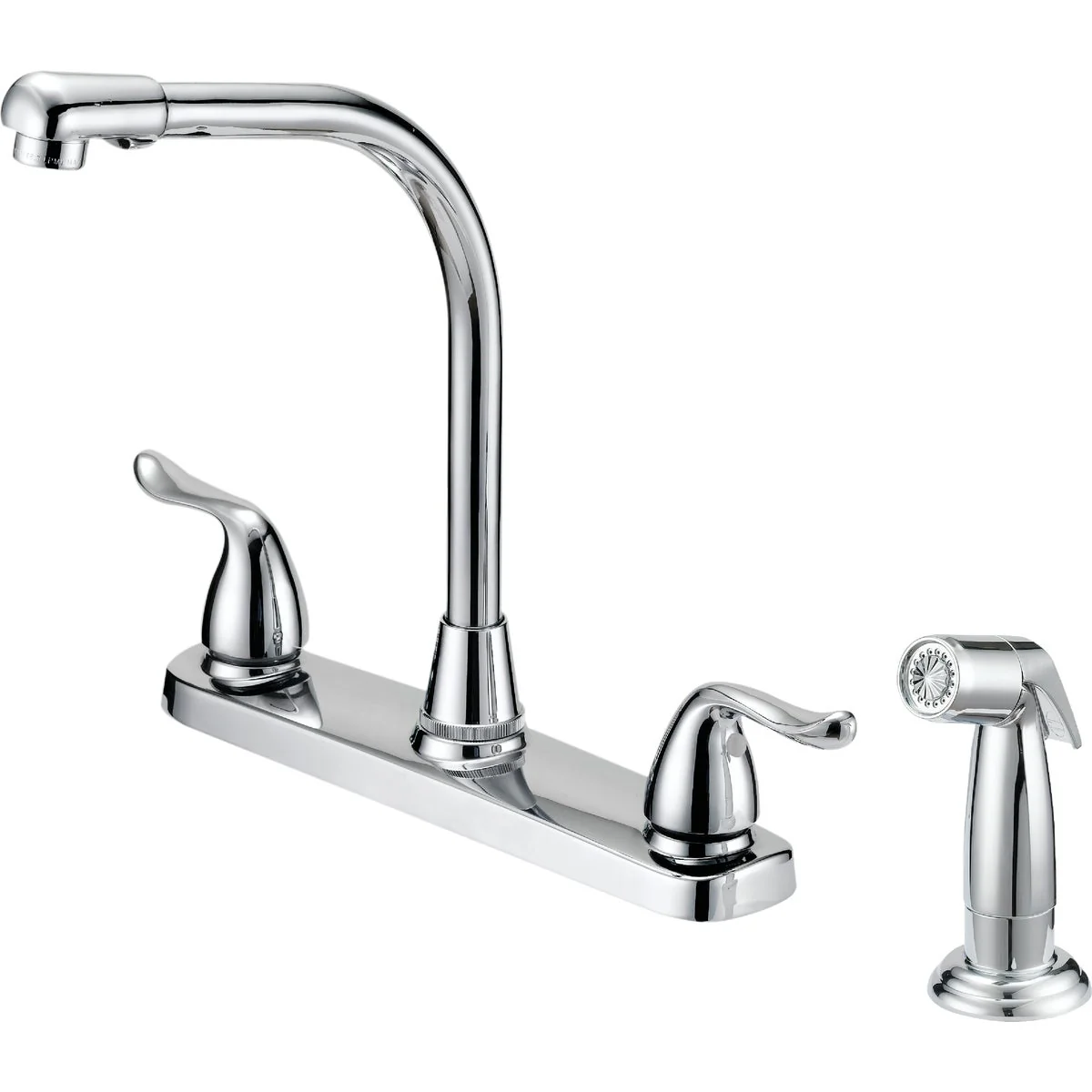 Functional Home Impressions Dual Handle Metal Handle Kitchen Faucet with Side Spray Chrome High-Grade
