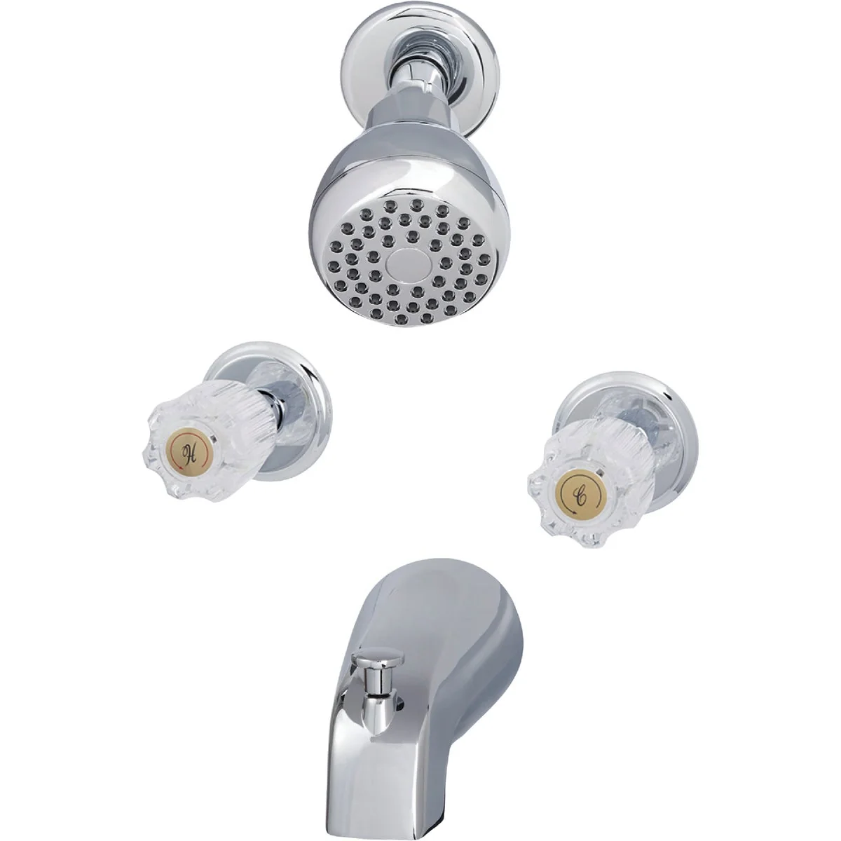 Optimized Home Impressions Chrome 2-Handle Acrylic Knob Tub Shower Faucet Carefully Designed