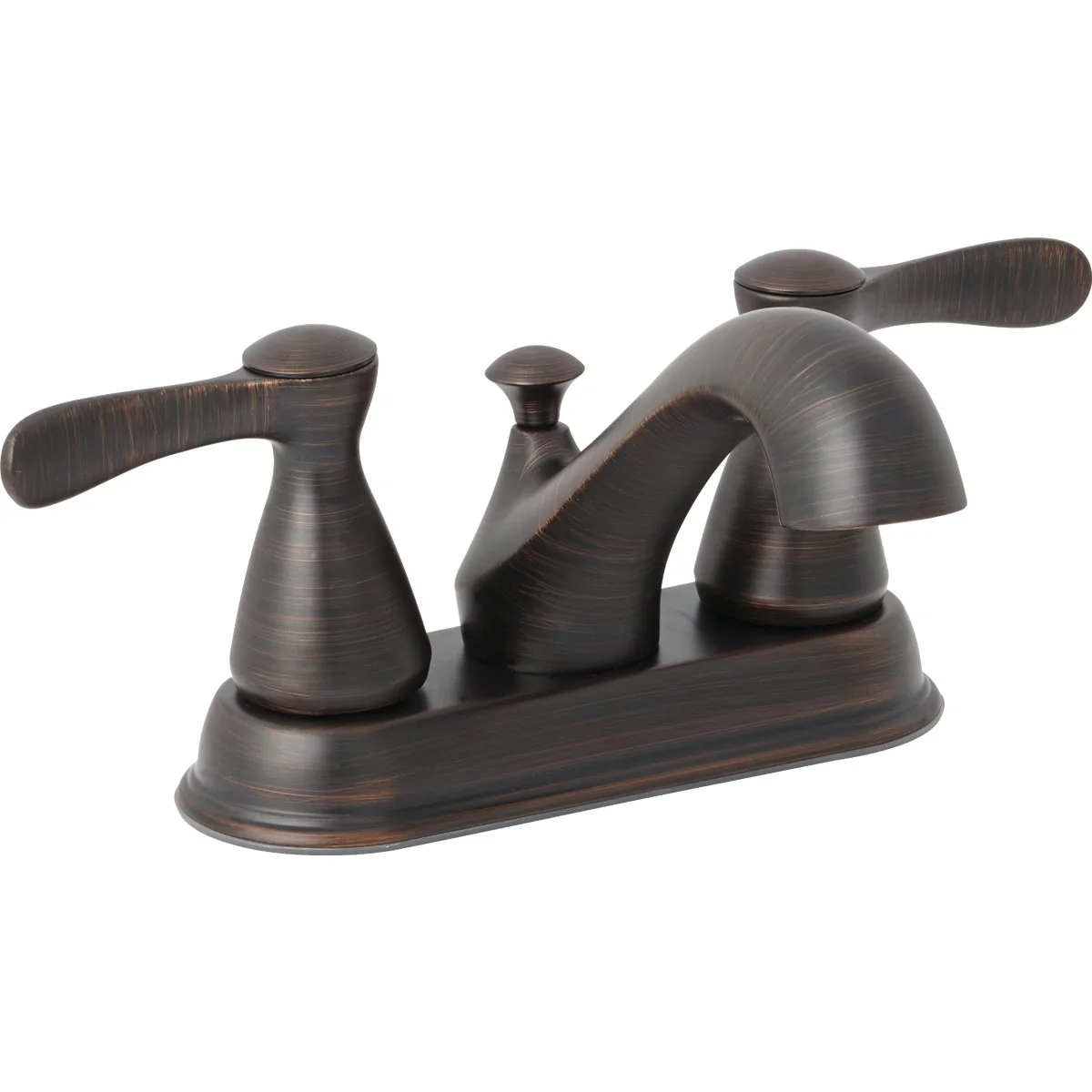 Detailed Home Impressions Traditional Oil-Rubbed Bronze 2-Handle Lever 4 In. Centerset Bathroom Faucet with Pop-Up Contemporary