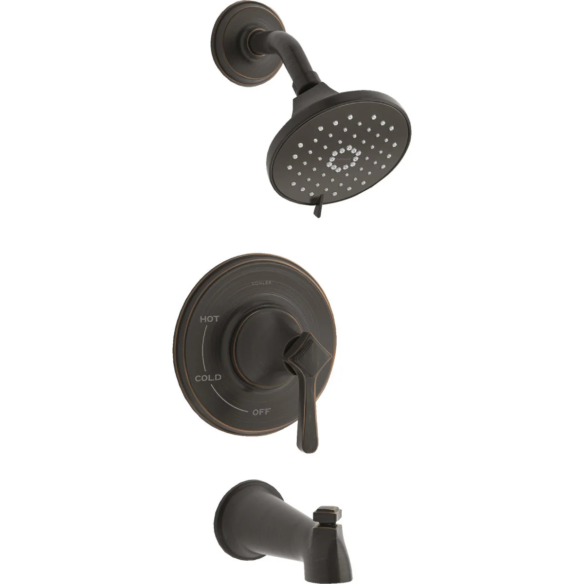 Pure Kohler Georgeson Oil-Rubbed Bronze Single-Handle Water-Saving Tub Shower Faucet Specialty