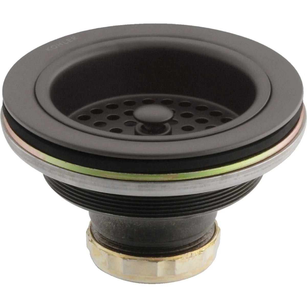 Versatile Kohler Duostrainer 3-1 2 In. to 4 In. Opening Basket Strainer Assembly in Oil Rubbed Bronze Finish Reusable