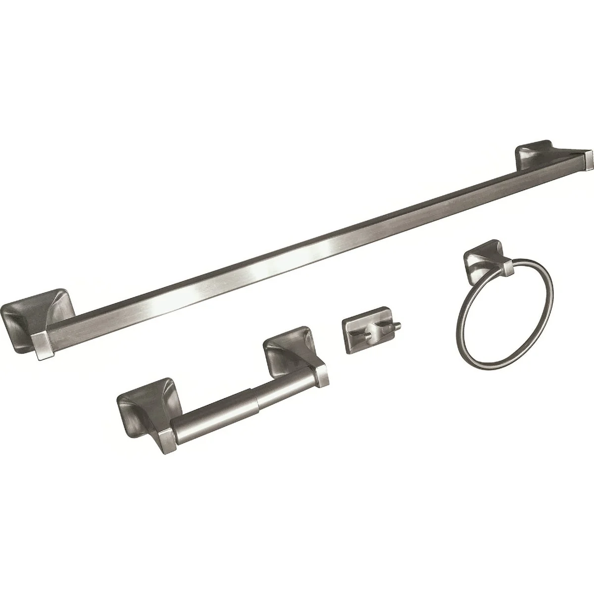 Versatile Home Impressions Brushed Nickel Vista Bath Accessory Kit Prestigious
