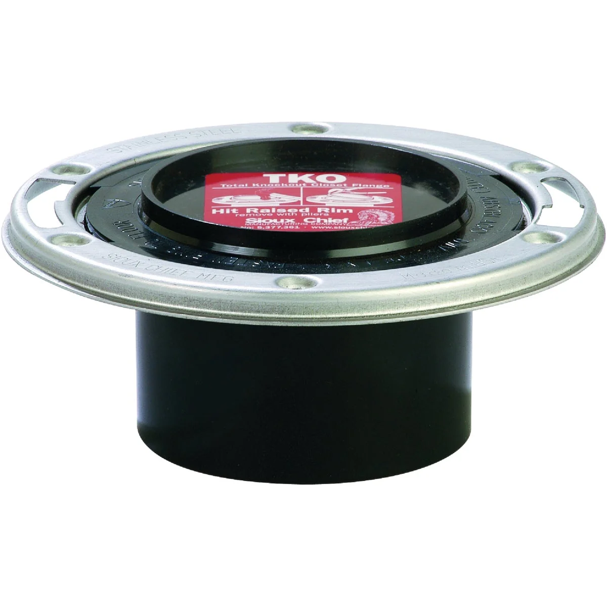 Consistent Sioux Chief Total Knockout 3 In. Hub Inside 4 In. ABS Toilet Flange Flange w SS Swivel Ring Environmentally Friendly