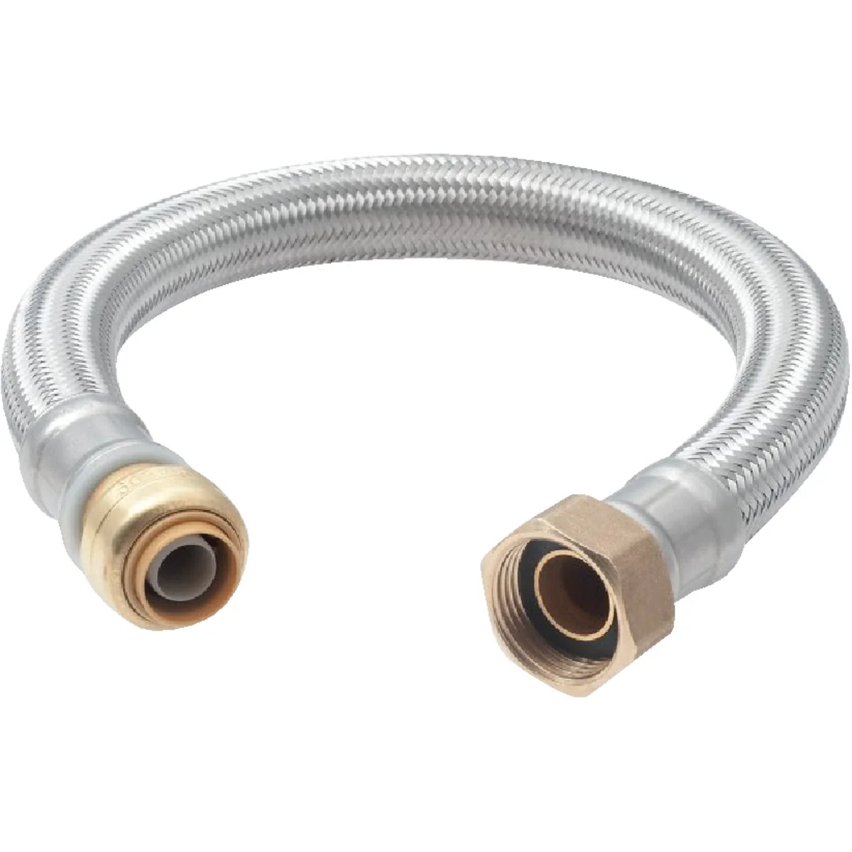 Recyclable SharkBite 1 2 In. X 3 4 In. FIP X 18 In. L Braided Flexible Water Heater Connector Certified